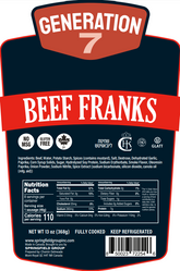 Generation 7 Beef Franks | 12x13oz Retail Packs